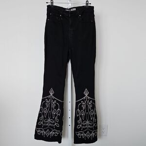 Idyllwind Black Jeans with White Embroidery